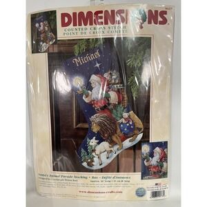 Dimensions Santa Christmas Stocking Cross Stitch Kit Personalize Name